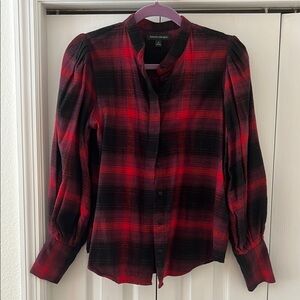 Banana Republic Red and Black Checkered Shirt